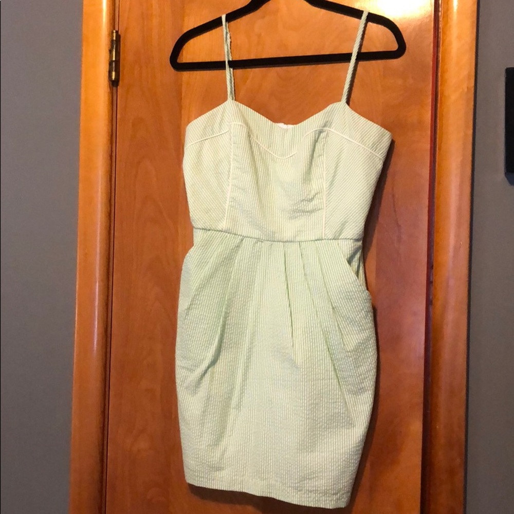 Green Seersucker Dress